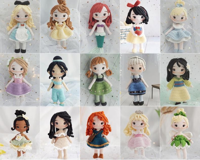 Disney Princess Doll 15 Pattern Bundle