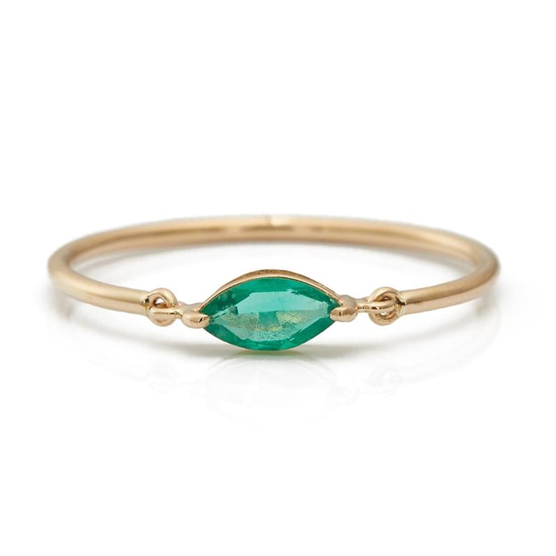 Yi Collection Emerald Marquise Petite Circle Ring