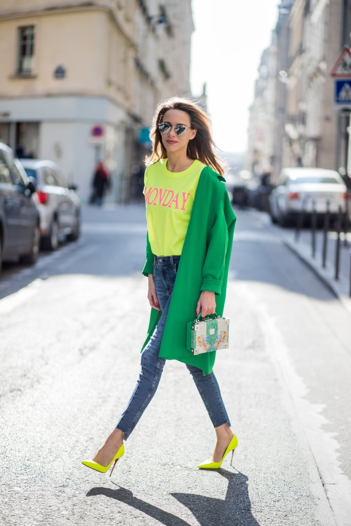 lime green and red outfits