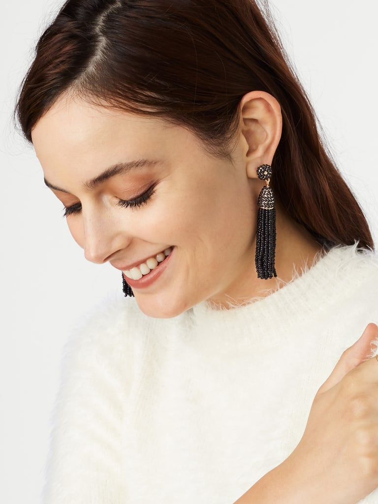 "These Piñata Tassel Earrings from Bauble Bar ($36) remind me of those chic ones Audrey Hepburn wore in Breakfast at Tiffany's. What's not to love about that?" — NR