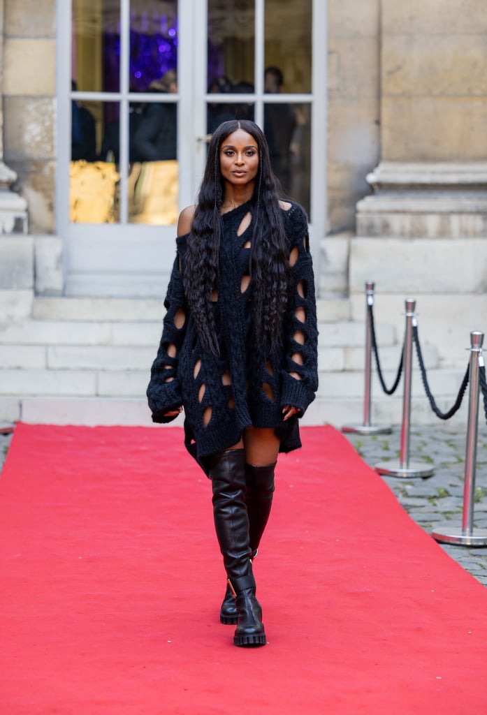 Ciara's Knit Sweater Dress at Paris Fashion Week