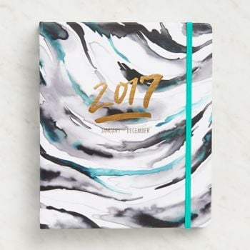 Paper Source Watercolor Demi Hidden Spiral 12-Month Planner