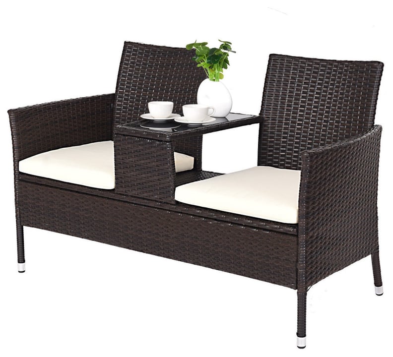 Costway Patio Rattan Chat Set Seat Sofa Loveseat Table Chairs