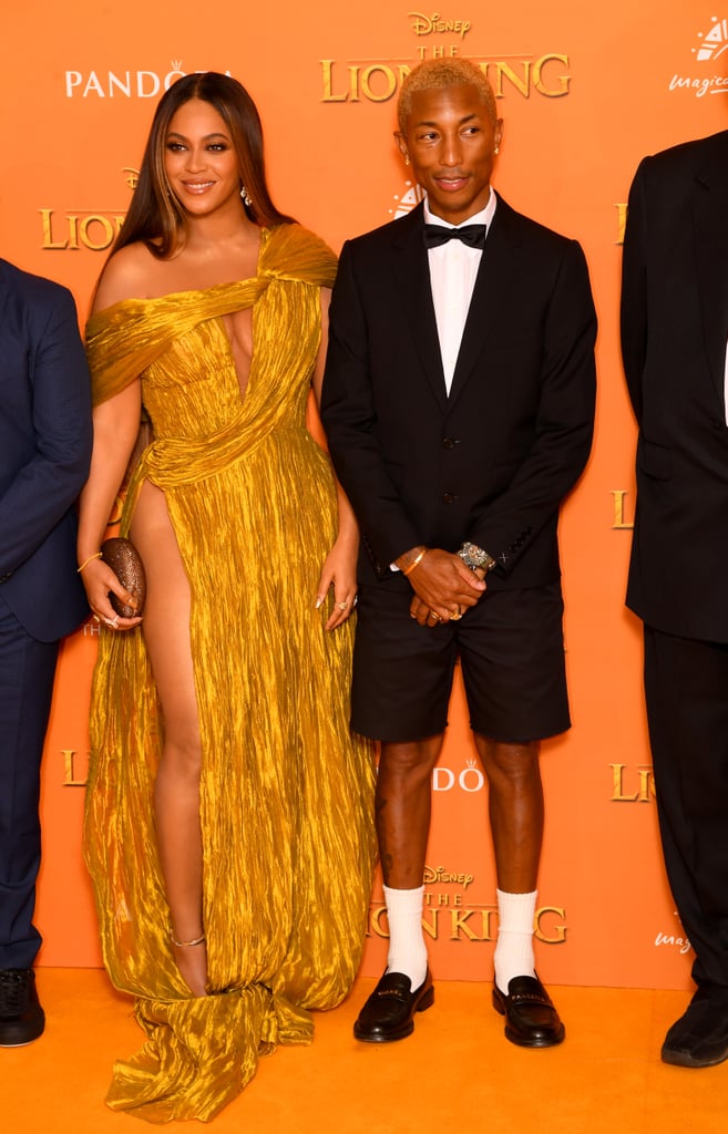 Pictured: Beyoncé and Pharrell Williams at The Lion King premiere in London.