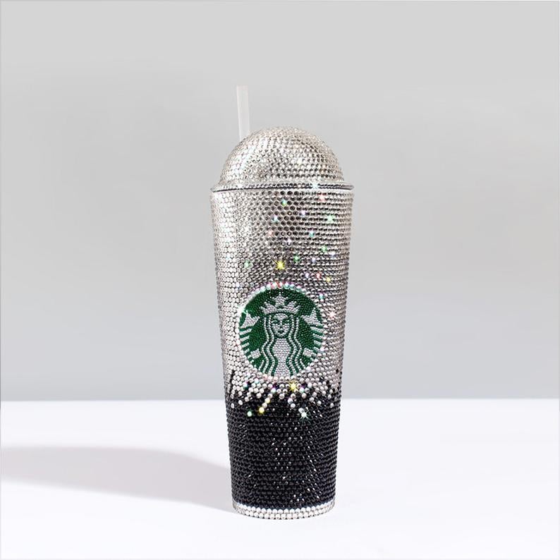 Starbucks  Bling  Rhinestone  Tumbler  Cup  Lid And Straw Included  Personalize Optional