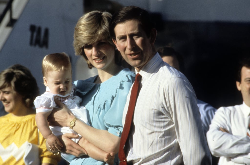 Prince Charles and Princess Diana posed with a young Prince William as they arrived at Alice Springs Airport in Australia in March 1983.