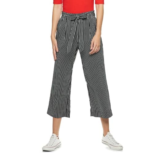 POPSUGAR Paperbag-Waist Wide Leg Crop Pants