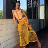 Normani Turned Up the Heat in a Yellow Crochet Skirt Dripping With Teardrop Cutouts