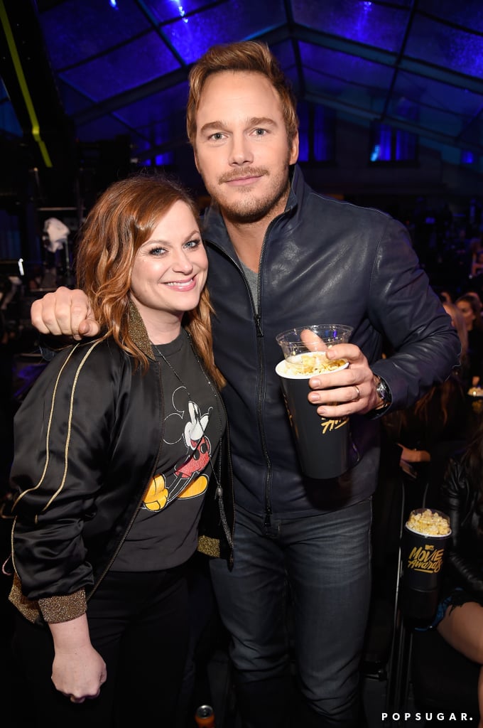 Chris Pratt and Amy Poehler at the MTV Movie Awards 2016