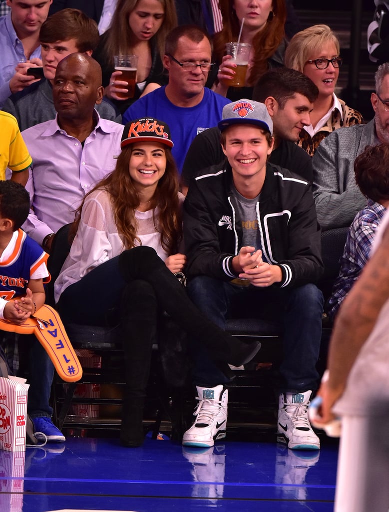 Ansel Elgort and Girlfriend at Knicks Game November 2015