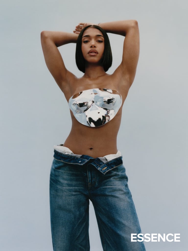 Lori Harvey Wears LaQuan Smith Breastplate For Essence Cover
