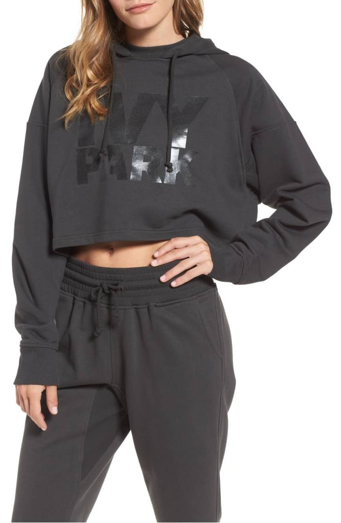 Ivy Park Washed Jersey Logo Crop Hoodie