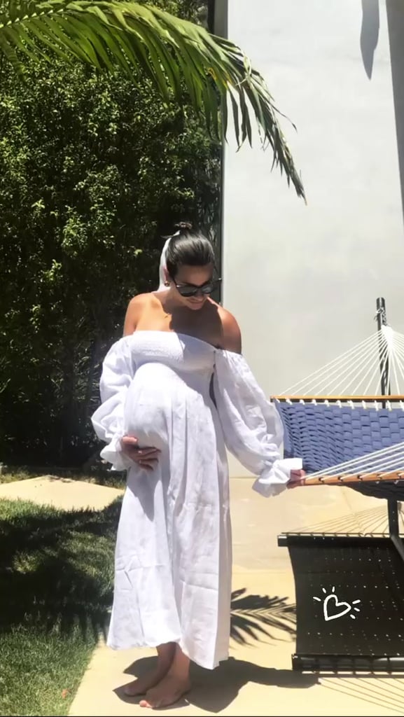 Lea Michele Wearing the White Atlanta Linen Sleeper Dress