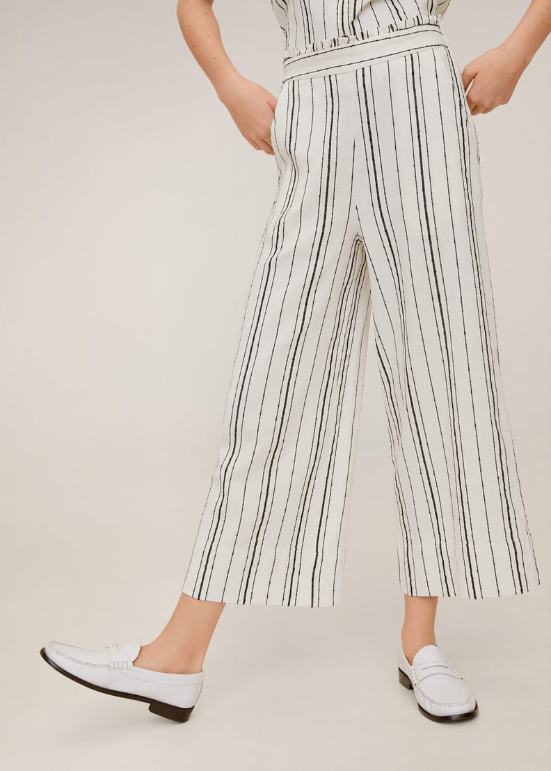 Mango Striped Cotton Pants