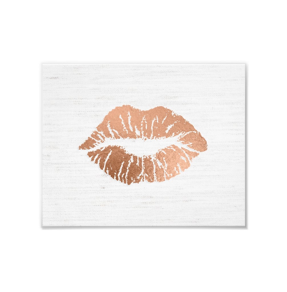 Rose Gold Foil-effect Luscious Lips Wedding Photo Print ($5)