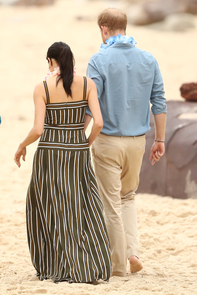Prince Harry Helping Meghan Markle With Her Shoes in Sydney