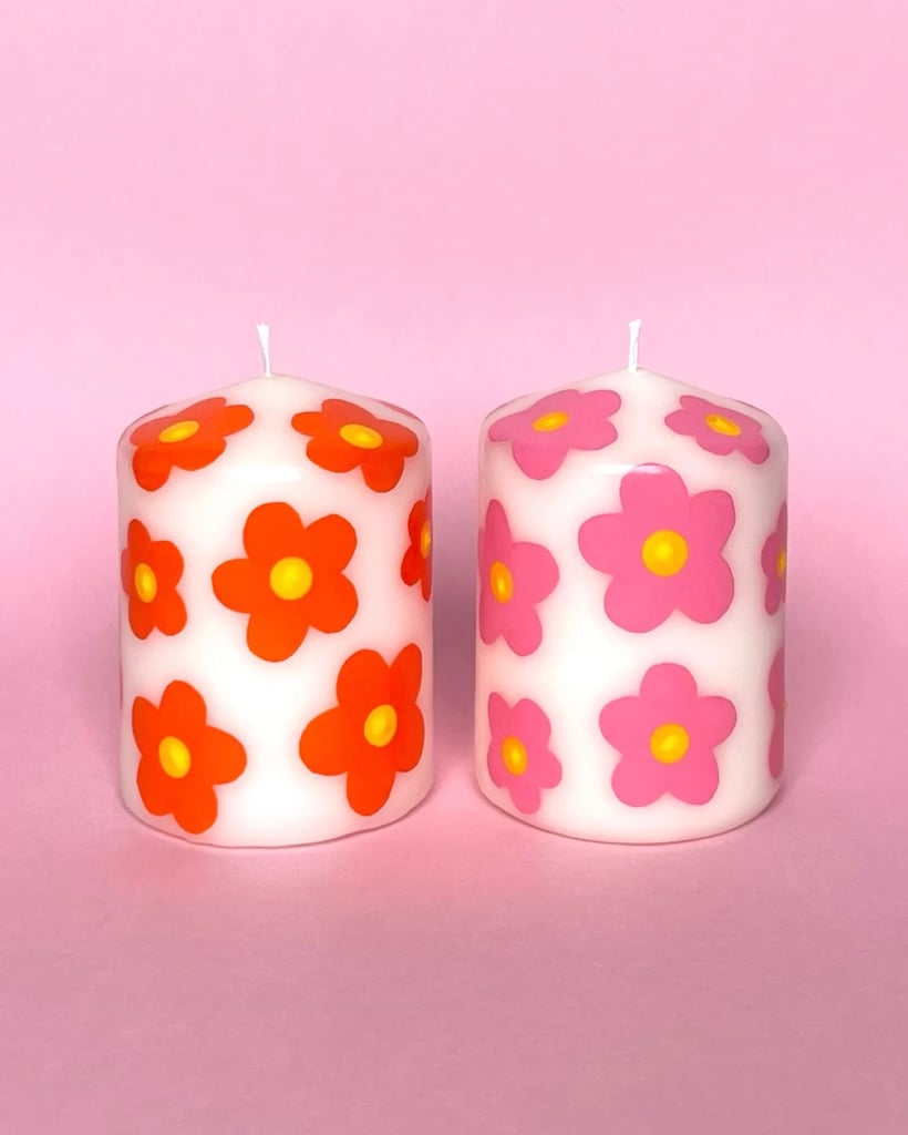 Home Gifts: Hand-Painted Flower Candle