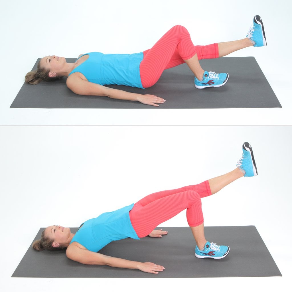 Single Leg Glute Bridges At Home Leg Exercises Popsugar Fitness Photo 9 1441