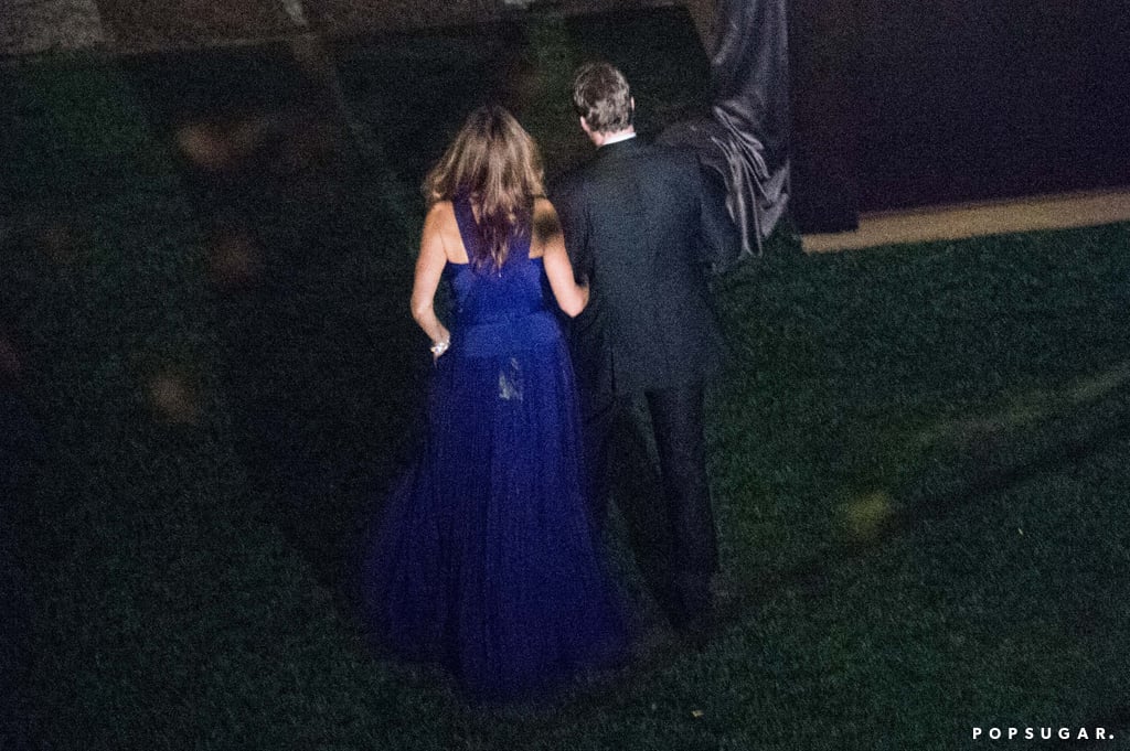 Cindy Crawford and Rande Gerber left the reception arm in arm.