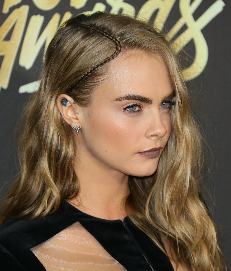 Cara Delevingne's Teensy-Tiny Parting Plait, 2016