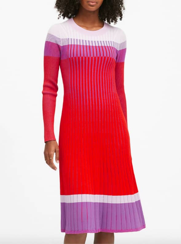 Banana republic colorblock pleated midi dress 2025