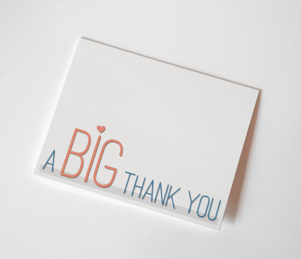 Fun Font Thank You Card