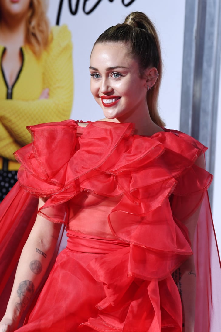 Miley Cyrus's Red Dress at Isn't It Romantic Premiere | POPSUGAR