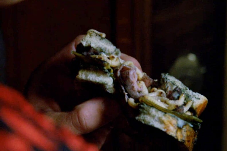 HIS SANDWICH IS FILLED WITH MAGGOTS