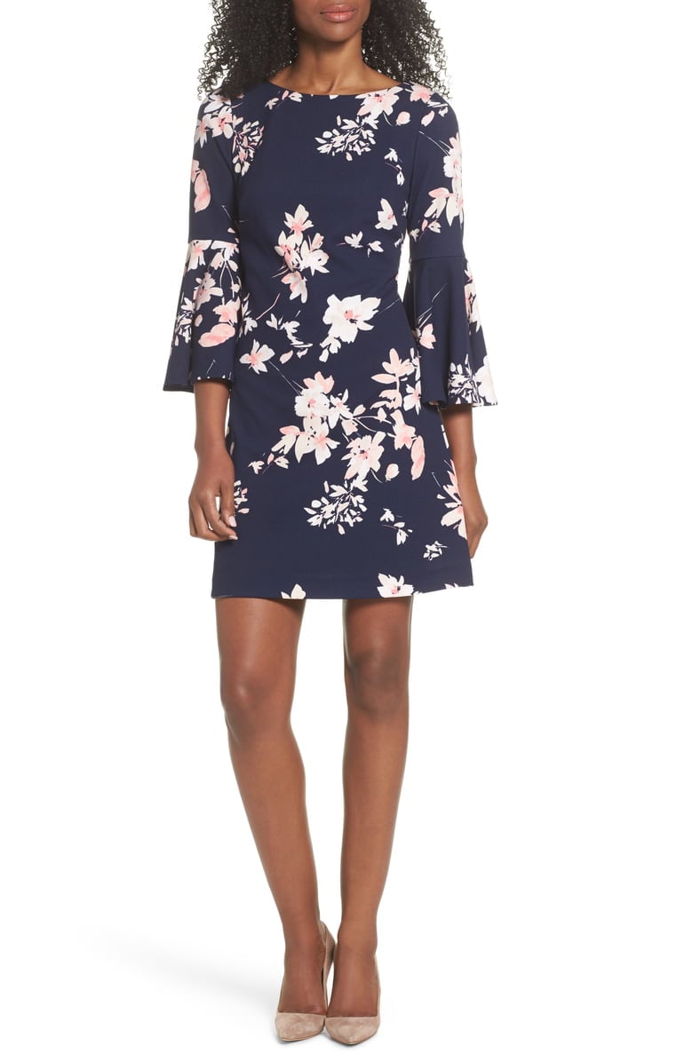 Eliza J Floral Bell Sleeve Dress