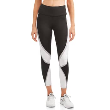 Avia Women's Active High Rise Mesh Performance Leggings (Black