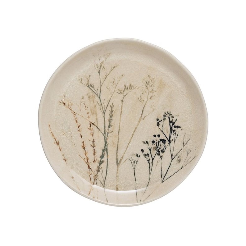 Floral Stoneware Plate