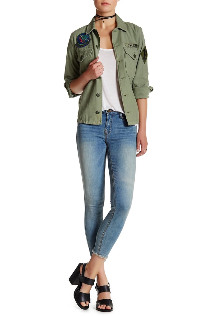 Pistola Dakota Cropped Fray Jean ($78)