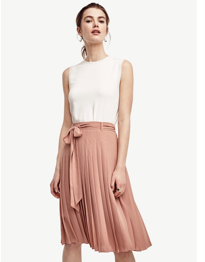 Ann Taylor Belted Pleated Skirt ($129)