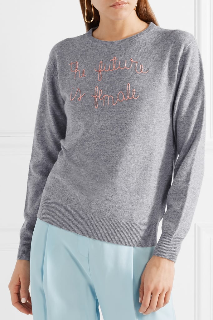 Lingua Franca Embroidered Cashmere Jumper