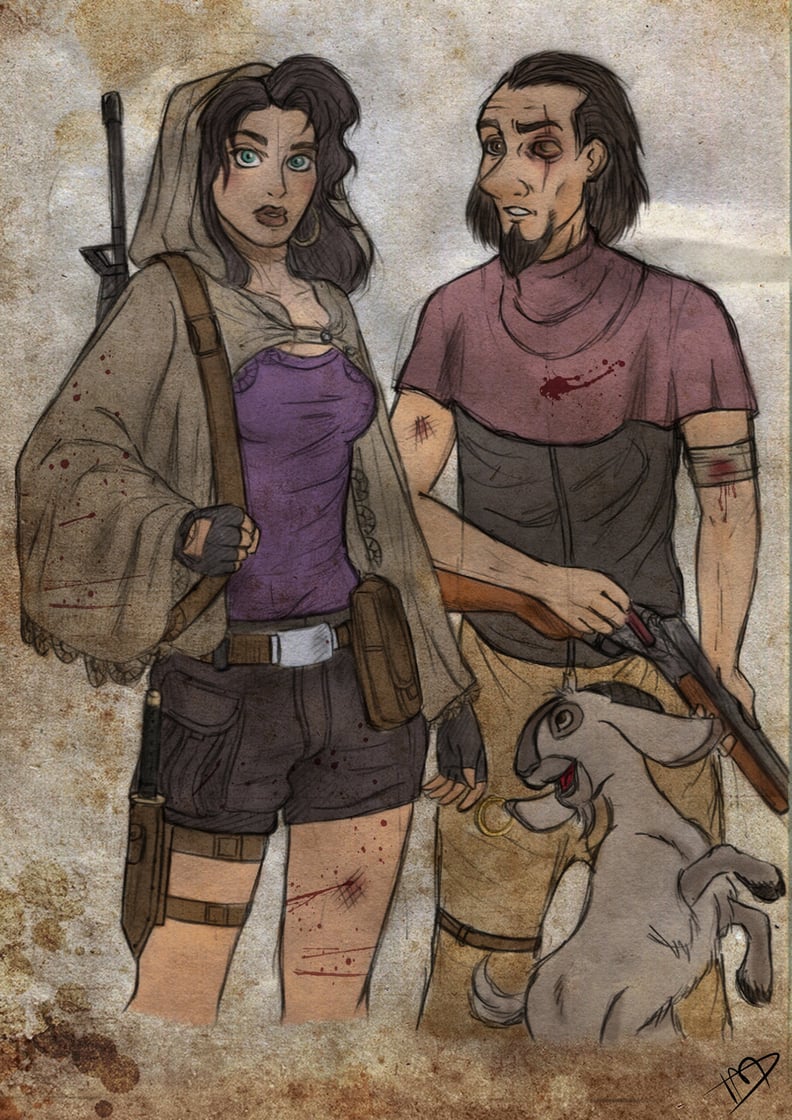 Esmeralda, Clopin, and Djali