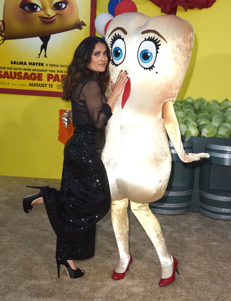 Salma Hayek Sequin Pants at Sausage Party Premiere 2016
