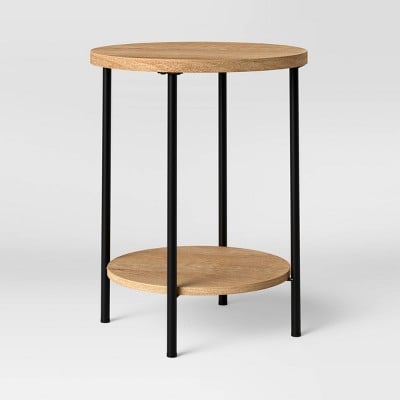 Room Essentials Wood and Metal Round End Table