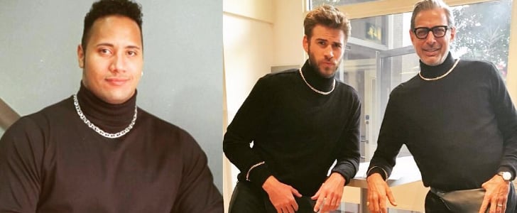 Liam Hemsworth Copies Dwayne Johnson's Throwback Photo