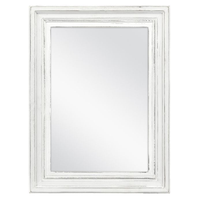 Beveled Wall Mirror in White
