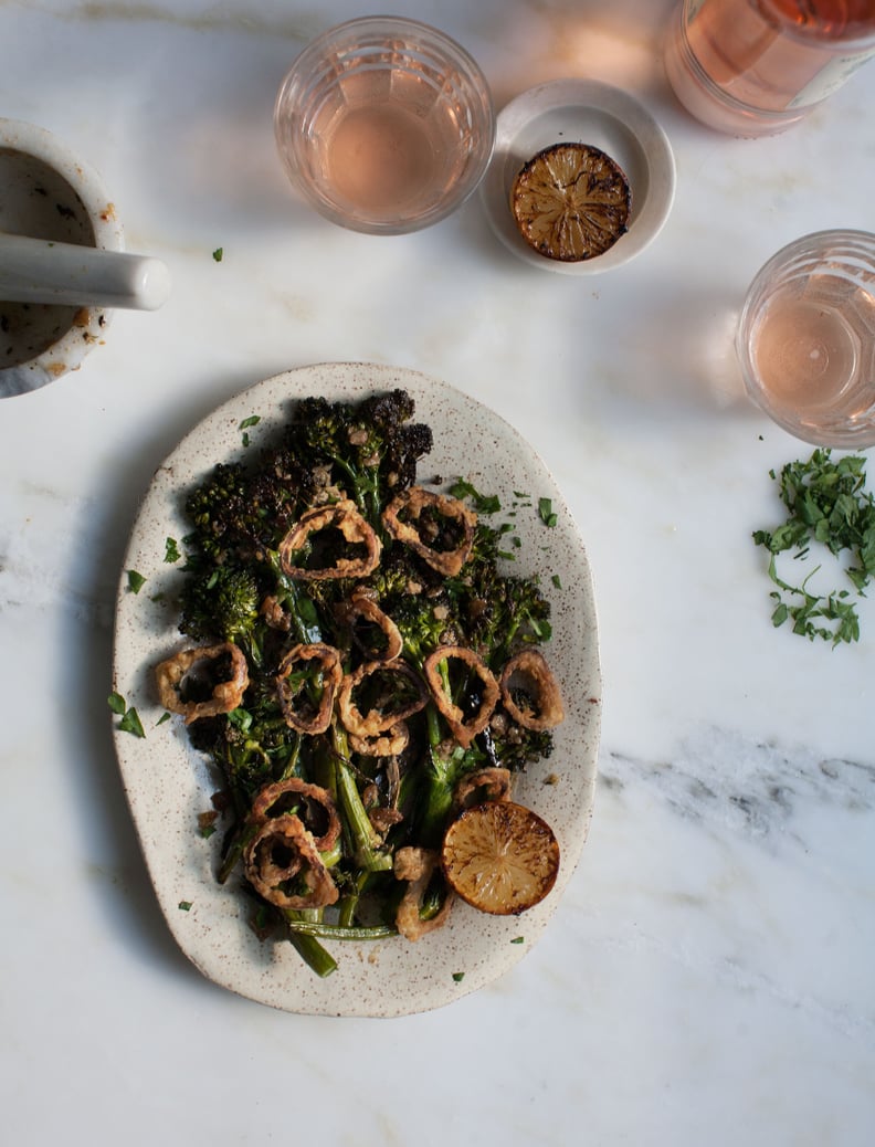 Roasted Broccoli Bagna Cauda With Crispy Shallots