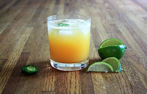 Fresh Peach Jalapeño Margarita