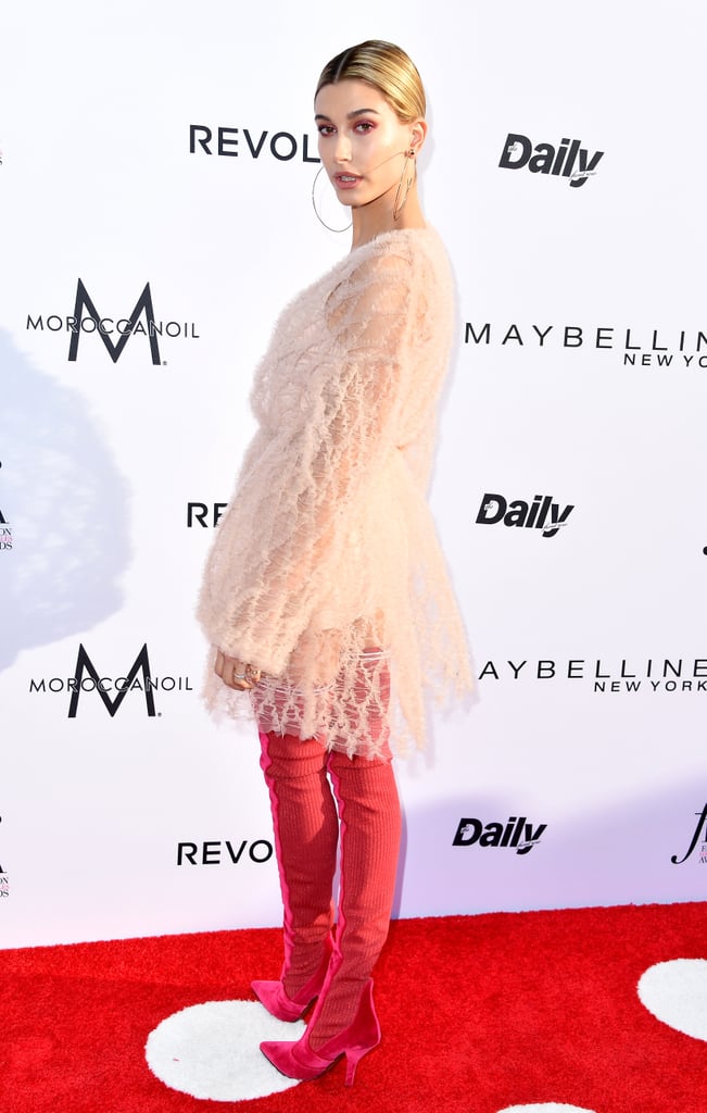 Hailey Baldwin Fendi Boots at Daily Front Row Awards 2017