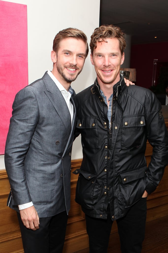 Dan Stevens and Benedict Cumberbatch were all smiles at the September 2014 screening of The Guest in London.