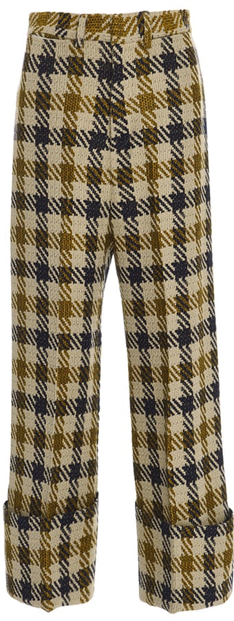 Sea Houndstooth Wool Cuffed Pant