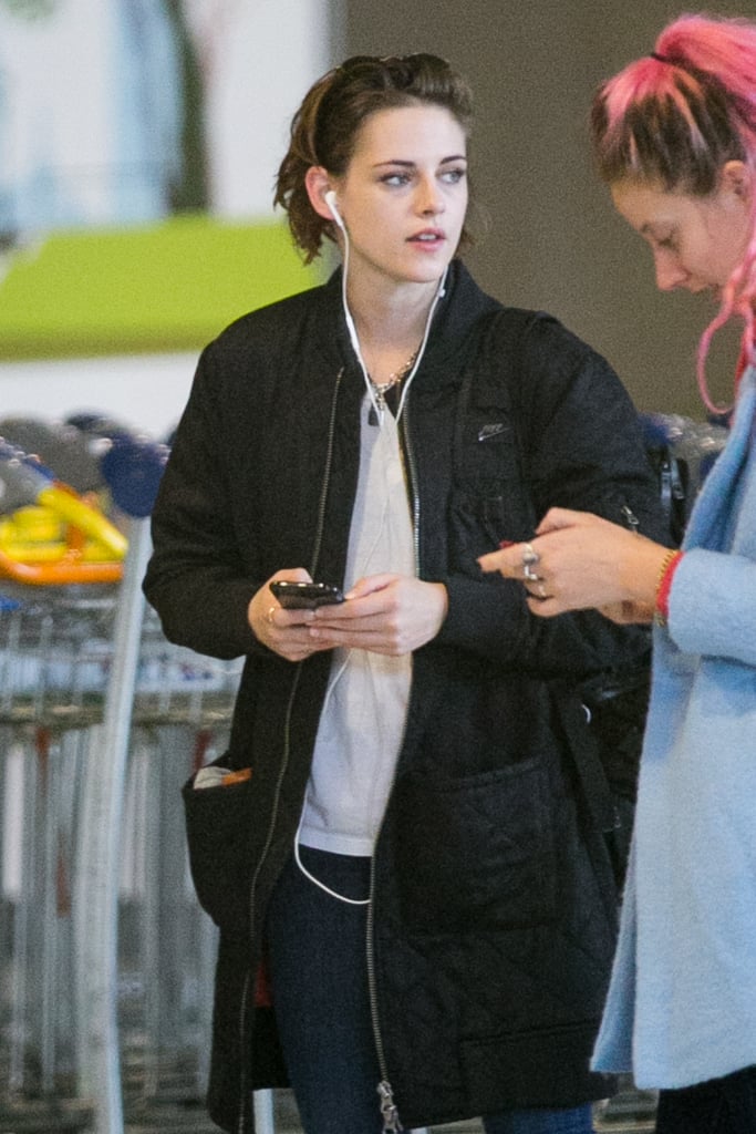 Kristen Stewart was spotted arriving at the Charles de Gaulle airport in Paris on Sunday. She was joined by her rumored new assistant as she made her way through the terminal; Kristen has reportedly split from her former assistant and girlfriend, Alicia Cargile. Rumors swirled earlier this month that Kristen and Alicia called it quits because "Alicia does not want to be a part of her jet-setting life anymore." The last time we saw the couple together was in June, and there have been reports that Kristen is now dating musician Lyndsey Gunnulfsen, the lead singer of hardcore band PVRIS. Keep reading to see photos from Kristen's outing in Paris.