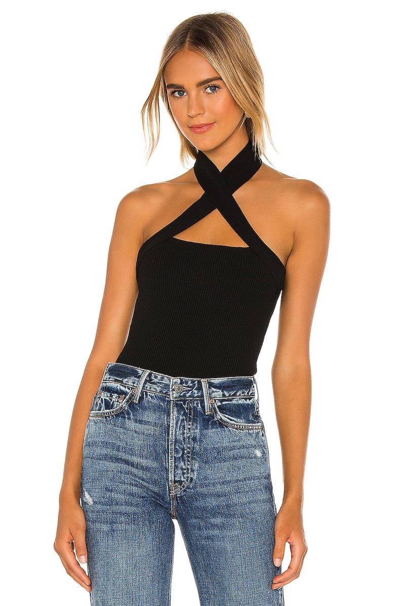 NBD Yvette Halter Top in Black