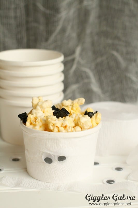 Mummy Cups and Halloween Popcorn