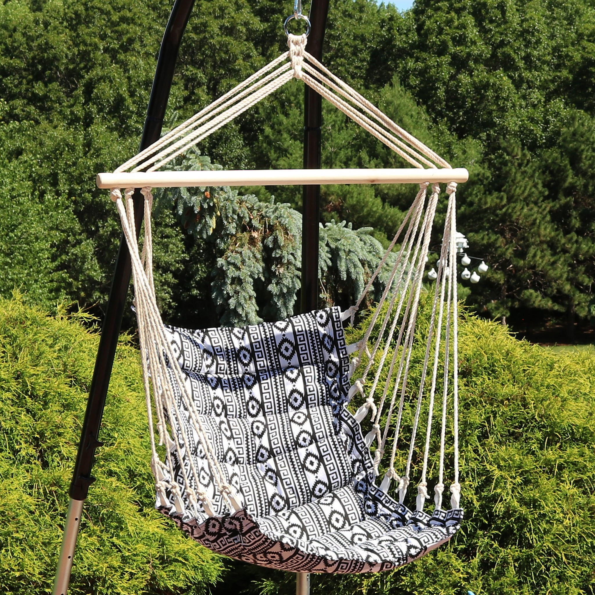 SGODDE Outdoor Hammock Chair Hanging Chairs Swing Cotton Rope Net Swing Cradles 