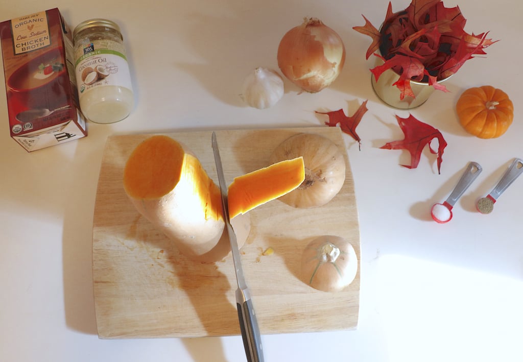 Peel the butternut squash.