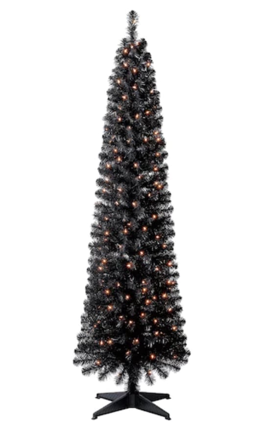 PreLit Shiny Black Pencil Tree Michaels Is Selling a PreLit Black